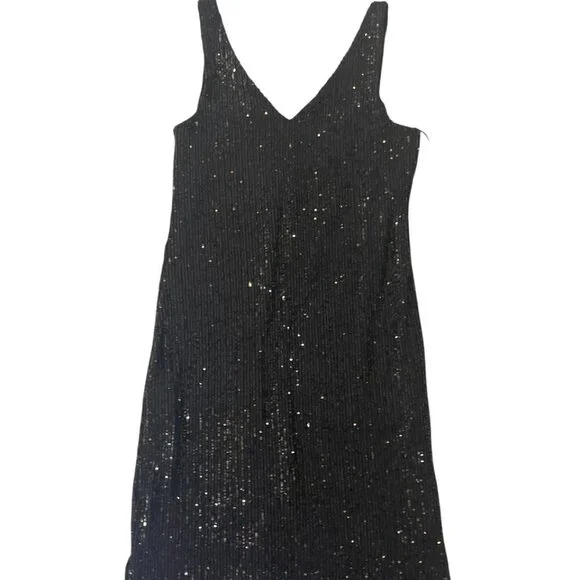 CeCe. Short black sequined dress for women. Size S. Made in China. - Picture 3 of 7